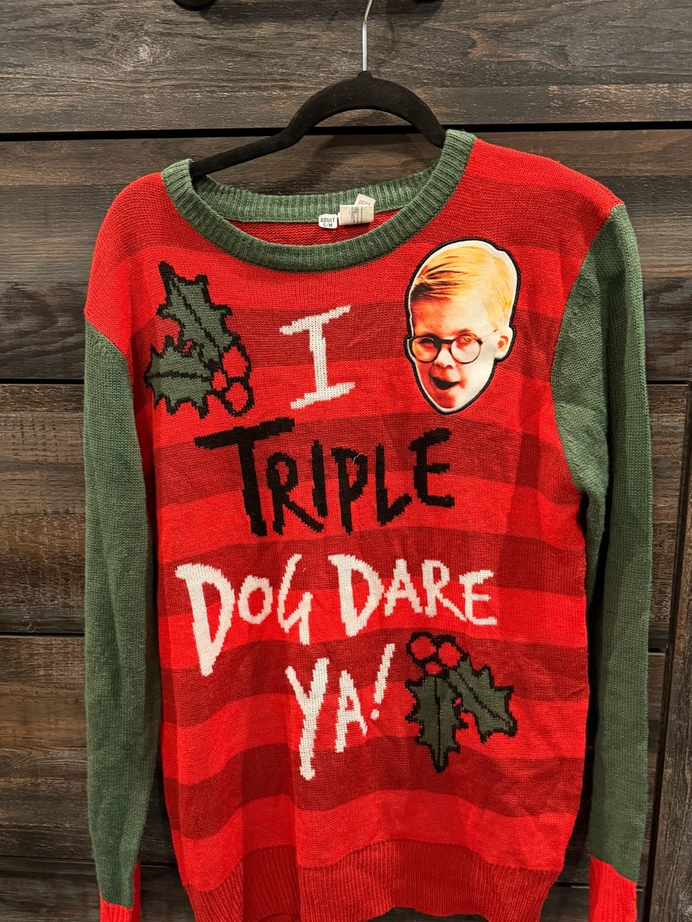 Party City 'I Triple Dog Dare Ya!' A Christmas Story Crewneck Sweater